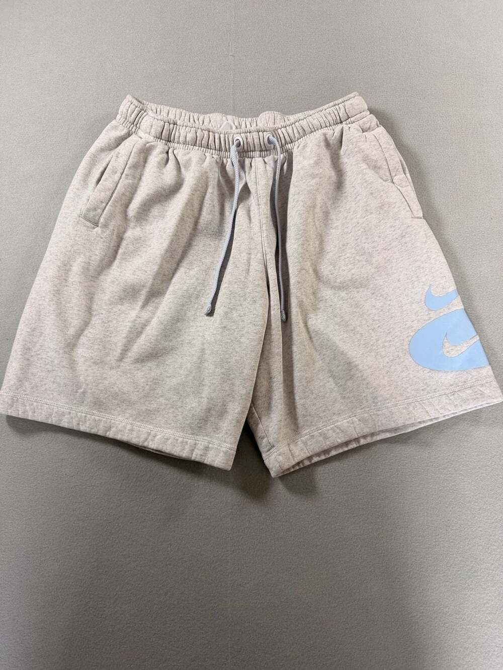 Nike Sportswear Swoosh League French Terry Shorts in Birch Heather/Light Marine